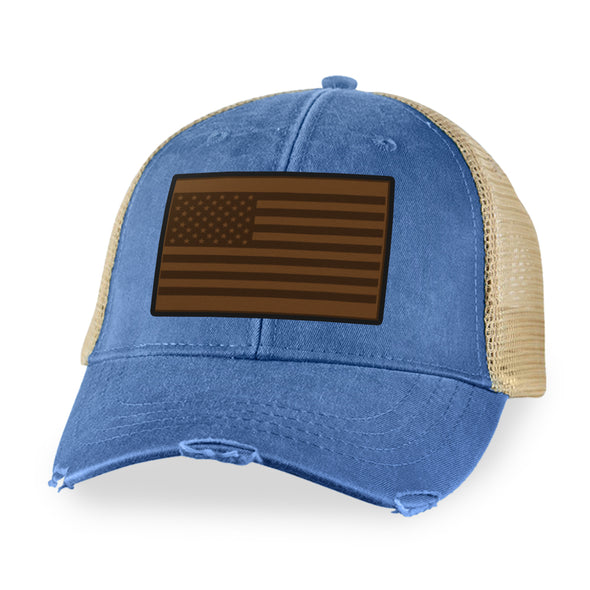American Flag Leather Patch Hat